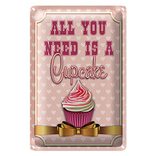 Blechschild Essen 20x30cm all you need is a Cupcake