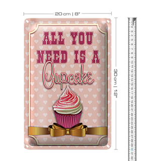 Blechschild Essen 20x30cm all you need is a Cupcake
