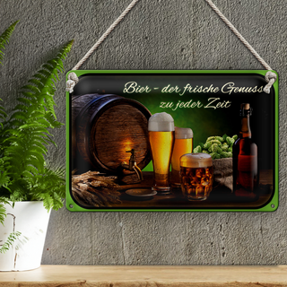 Blechschild Bier 30x20cm frischer Genuss zu jeder Zeit