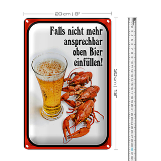 Blechschild Spruch 20x30cm falls nicht ansprechbar Bier