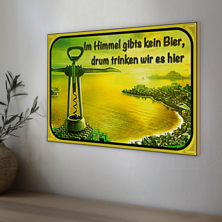 Holzschild Spruch 30x20cm im Himmel gibt’s kein Bier