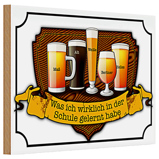 Holzschild Spruch 30x20cm Bier Maß Alt Weiße Berliner