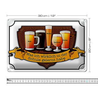 Blechschild Spruch 30x20cm Bier Maß Alt Weiße Berliner
