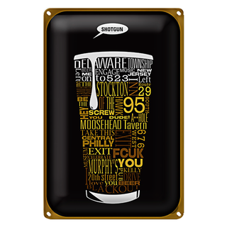 Blechschild Spruch 20x30cm Shotgun Dosenstechen Bier