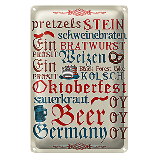 Blechschild Spruch 20x30cm Oktoberfest Beer Wurst Germany