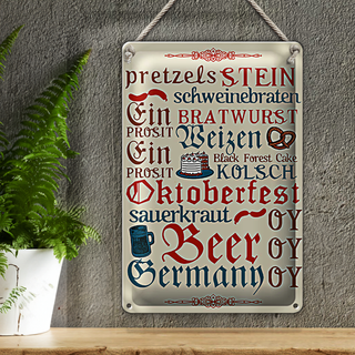 Blechschild Spruch 20x30cm Oktoberfest Beer Wurst Germany