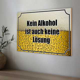 Holzschild Spruch 30x20cm Bier kein keine Lösung