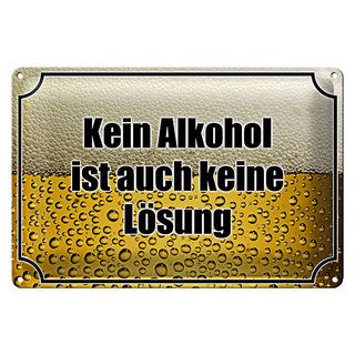 Blechschild Spruch 30x20cm Bier kein keine Lösung