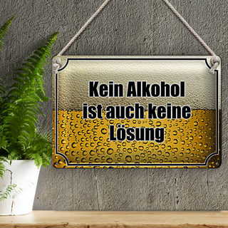 Blechschild Spruch 30x20cm Bier kein keine Lösung
