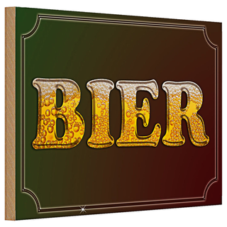 Holzschild Spruch 30x20cm Bier Wanddeko
