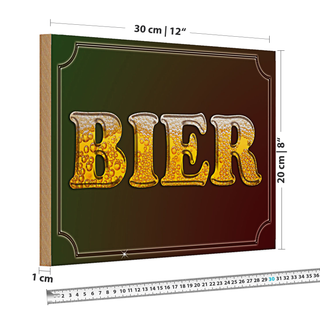 Holzschild Spruch 30x20cm Bier Wanddeko