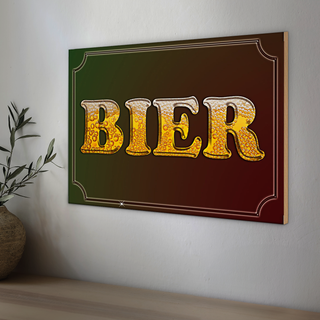 Holzschild Spruch 30x20cm Bier Wanddeko