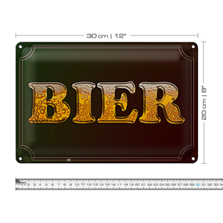 Blechschild Spruch 30x20cm Bier Wanddeko