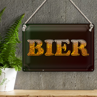 Blechschild Spruch 30x20cm Bier Wanddeko