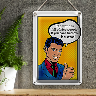 Blechschild Spruch 20x30cm the world full of nice people