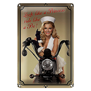 Blechschild Motorrad 20x30cm look like a Princess ride