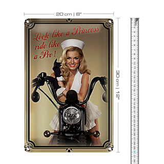 Blechschild Motorrad 20x30cm look like a Princess ride