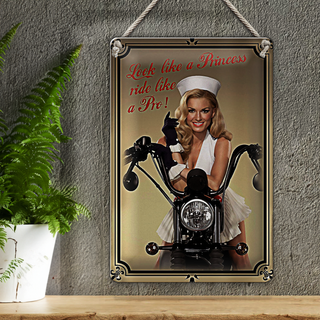 Blechschild Motorrad 20x30cm look like a Princess ride