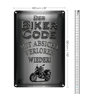 Blechschild Motorrad 20x30cm Biker Code mit Absicht