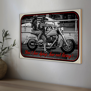 Holzschild Motorrad 30x20cm Biker don´t fear dying fear