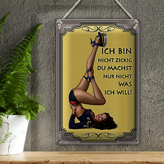 Blechschild Spruch 20x30cm Frau ich bin nicht zickig