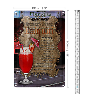 Blechschild Rezept 20x30cm Daiquiri Zutaten Limettensaft