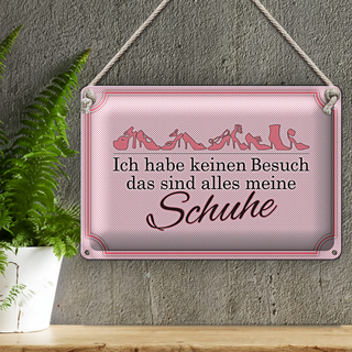 Blechschild Spruch 30x20cm keinen Besuch meine Schuhe