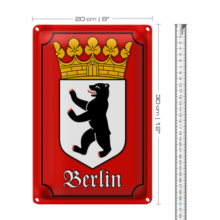 Blechschild Wappen 20x30cm Berlin Bundesland