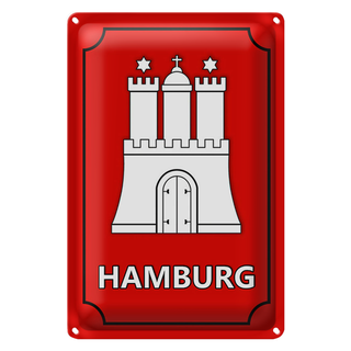 Blechschild Wappen 20x30cm Hamburg Bundesland