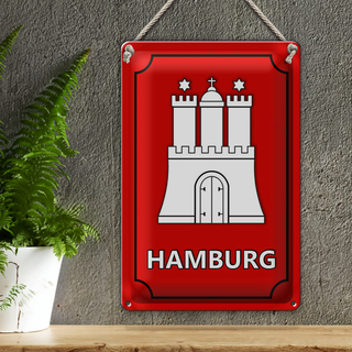 Blechschild Wappen 20x30cm Hamburg Bundesland