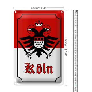 Blechschild Wappen 20x30cm Köln Stadtwappen Stadt