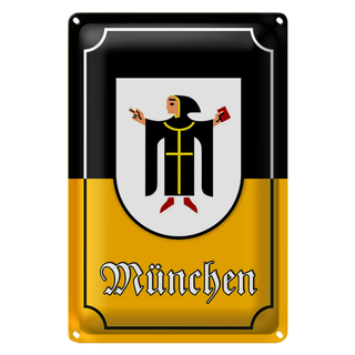 Blechschild Wappen 20x30cm München Stadtwappen Bayern