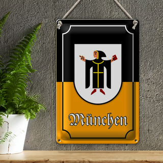 Blechschild Wappen 20x30cm München Stadtwappen Bayern