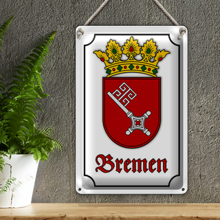 Blechschild Wappen 20x30cm Bremen Stadtwappen Stadt