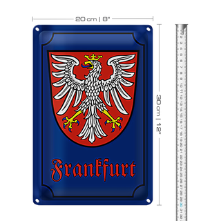 Blechschild Wappen 20x30cm Frankfurt Stadtwappen Stadt
