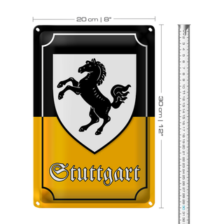 Blechschild Wappen 20x30cm Stuttgart Stadtwappen Stadt