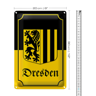 Blechschild Wappen 20x30cm Dresden Stadtwappen Stadt