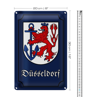 Blechschild Wappen 20x30cm Düsseldorf Stadtwappen Stadt