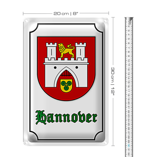 Blechschild Wappen 20x30cm Hannover Stadtwappen Stadt