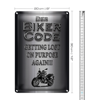 Blechschild Motorrad 20x30cm Biker Code getting lost on