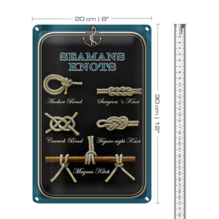 Blechschild Spruch 20x30cm Seamans Knots Seemansknoten