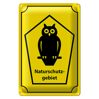 Blechschild Natur 20x30cm Naturschutzgebiet Eule