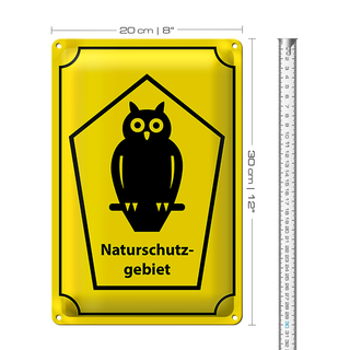 Blechschild Natur 20x30cm Naturschutzgebiet Eule