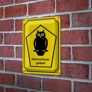 Blechschild Natur 20x30cm Naturschutzgebiet Eule