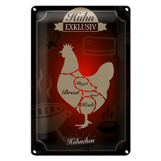 Blechschild Fleisch 20x30cm Huhn exklusive Hähnchen