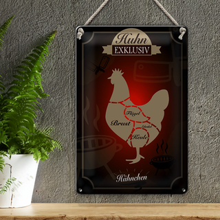 Blechschild Fleisch 20x30cm Huhn exklusive Hähnchen