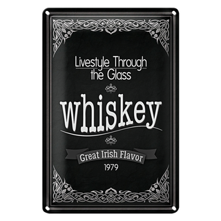 Blechschild 20x30cm Whiskey livestyle trough