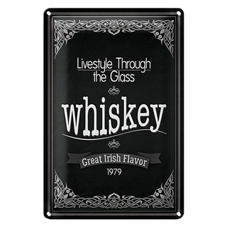 Blechschild 20x30cm Whiskey livestyle trough