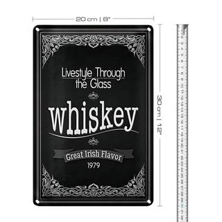 Blechschild 20x30cm Whiskey livestyle trough