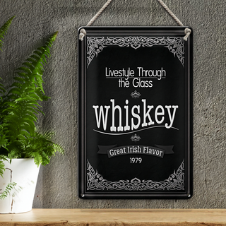 Blechschild 20x30cm Whiskey livestyle trough